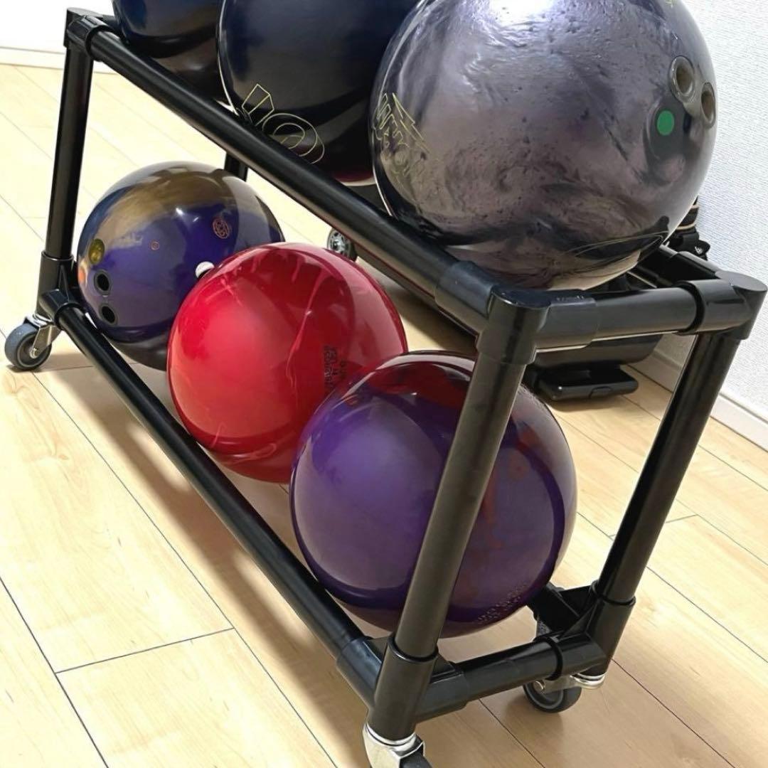 ボウリング　ボールラック　キャスター付