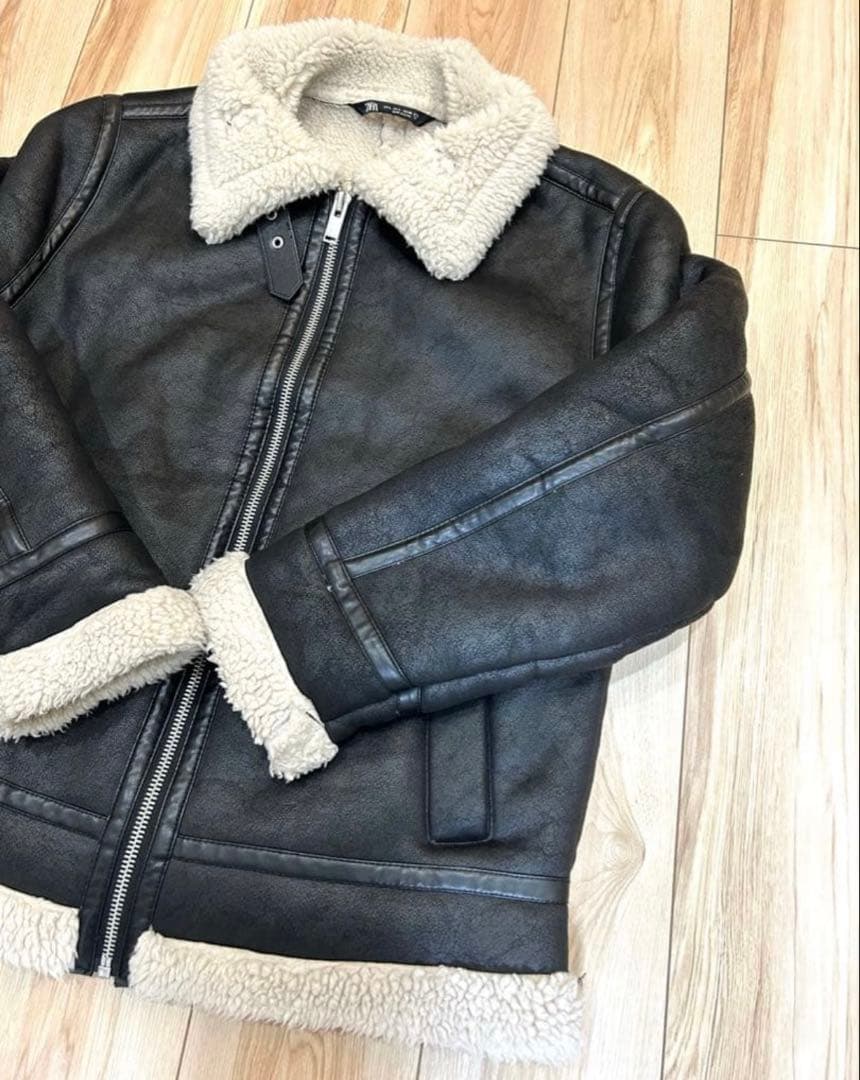 【完売モデル】美品ZARA B-3 フェイクムートン　フライトジャケットLサイズ