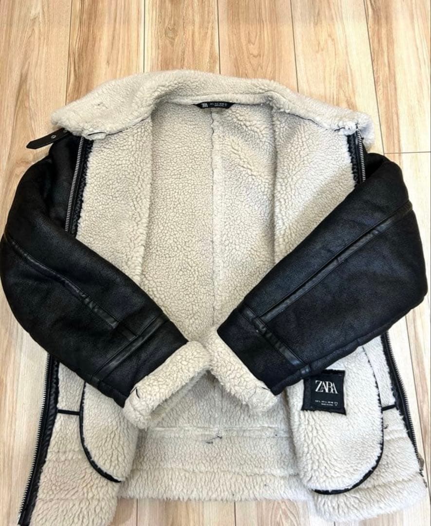 【完売モデル】美品ZARA B-3 フェイクムートン　フライトジャケットLサイズ