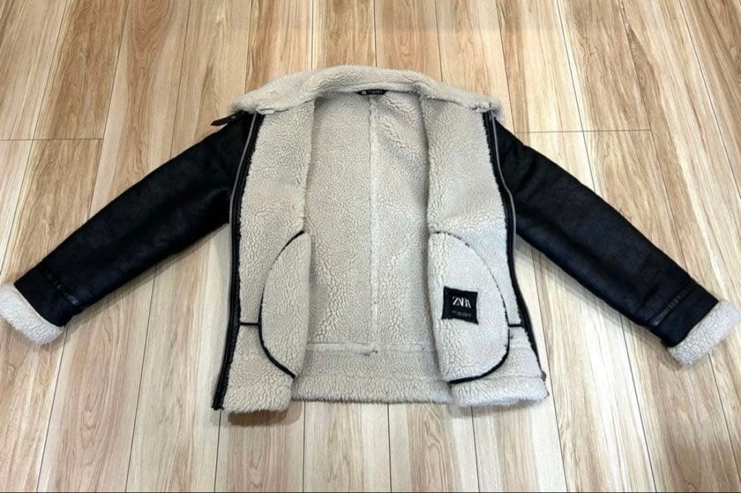 【完売モデル】美品ZARA B-3 フェイクムートン　フライトジャケットLサイズ