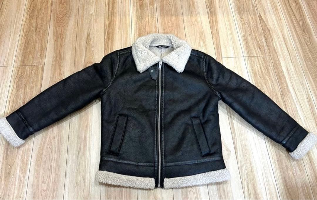 【完売モデル】美品ZARA B-3 フェイクムートン　フライトジャケットLサイズ