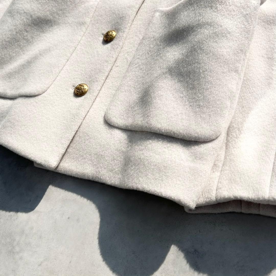 ヨリ　Yori　ラウンドカラーショートコート アイボリー　22AW