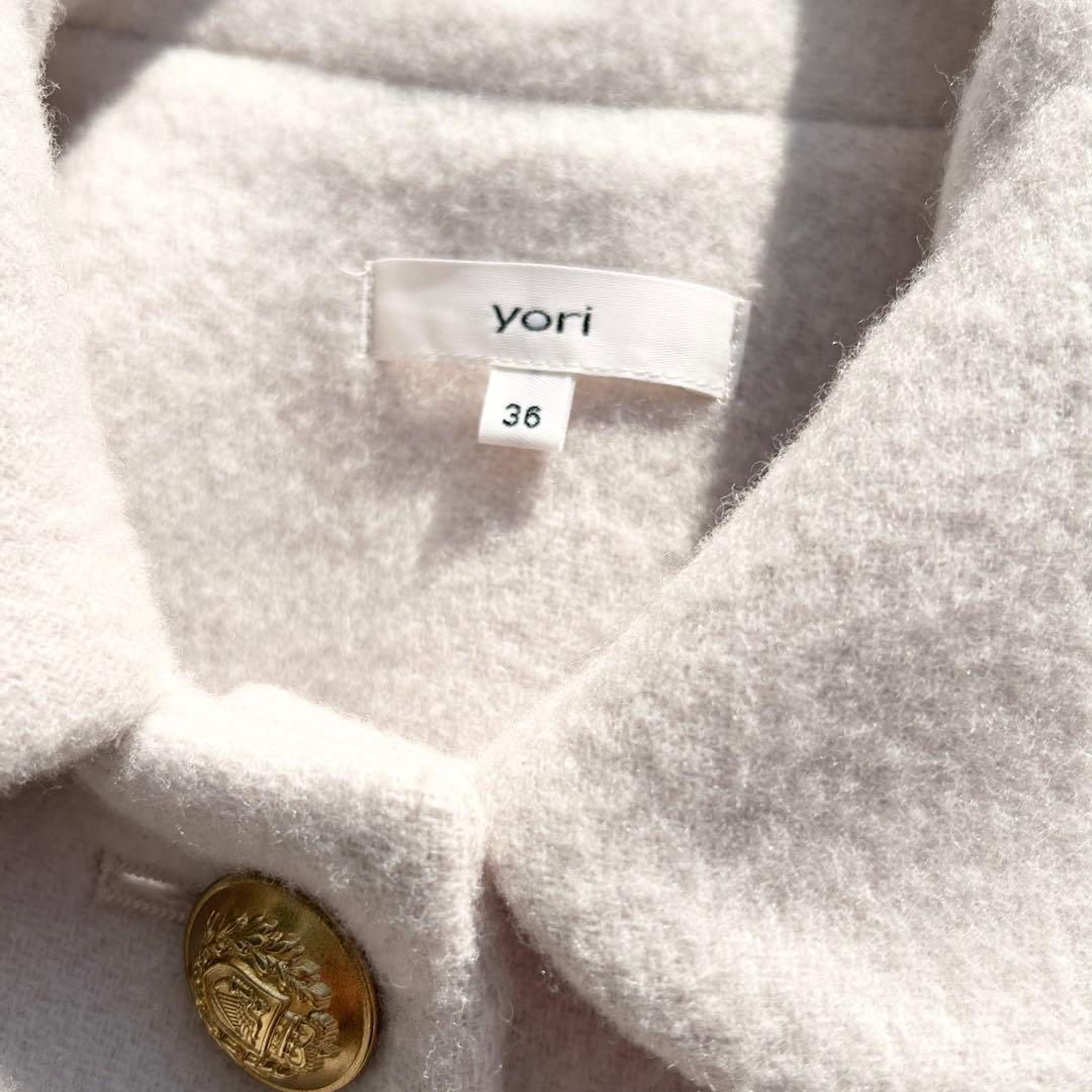 ヨリ　Yori　ラウンドカラーショートコート アイボリー　22AW