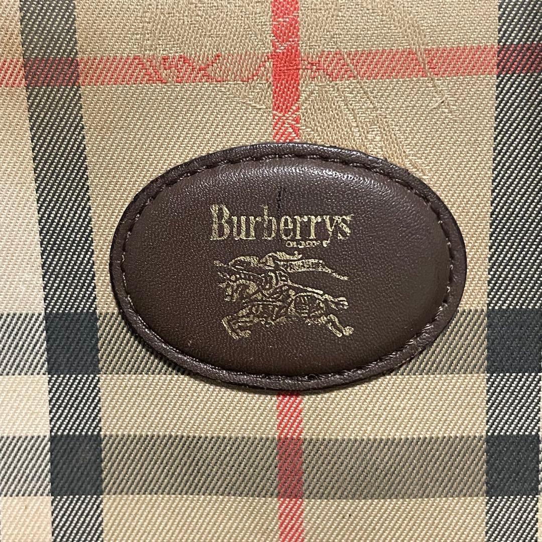 【美品】 バーバリー ビジネスバッグ ノバチェック シャドーホース ロゴプレート