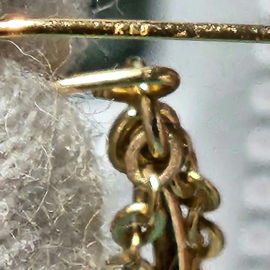 ウェーブ ツイストデザインピアスK18 刻印