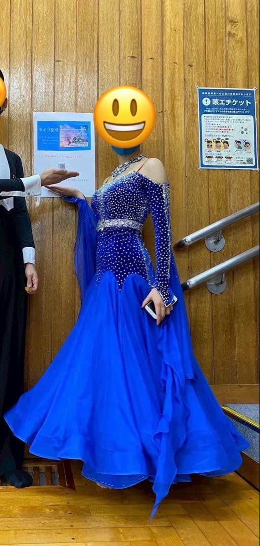 青スワロフスキードレス