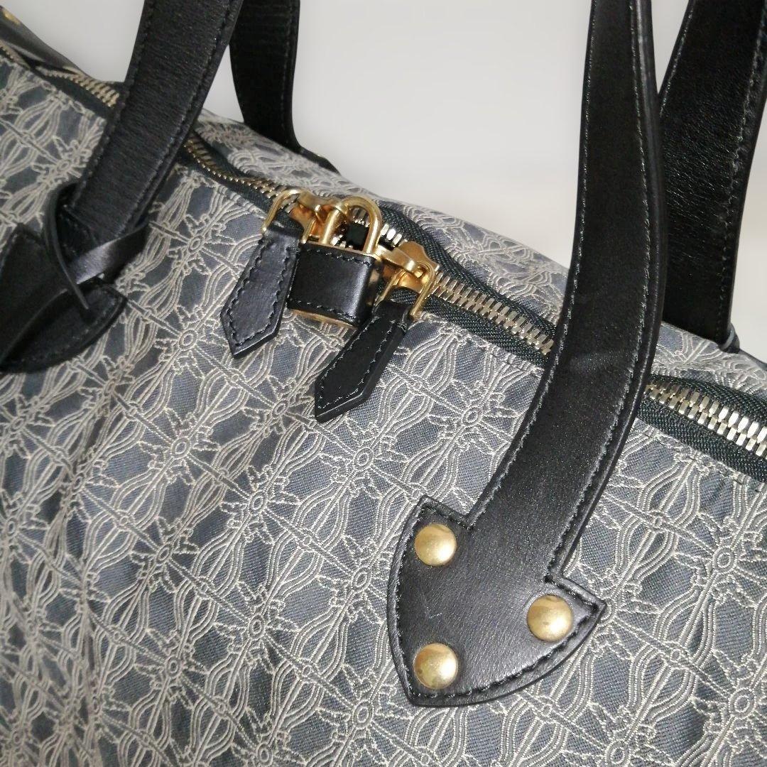 TRUSSARDI トラサルディ レザー×総柄 ボストンバッグ 美品✨