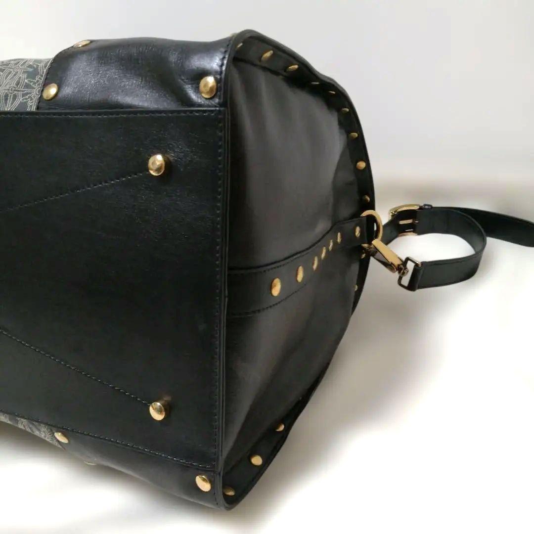 TRUSSARDI トラサルディ レザー×総柄 ボストンバッグ 美品✨