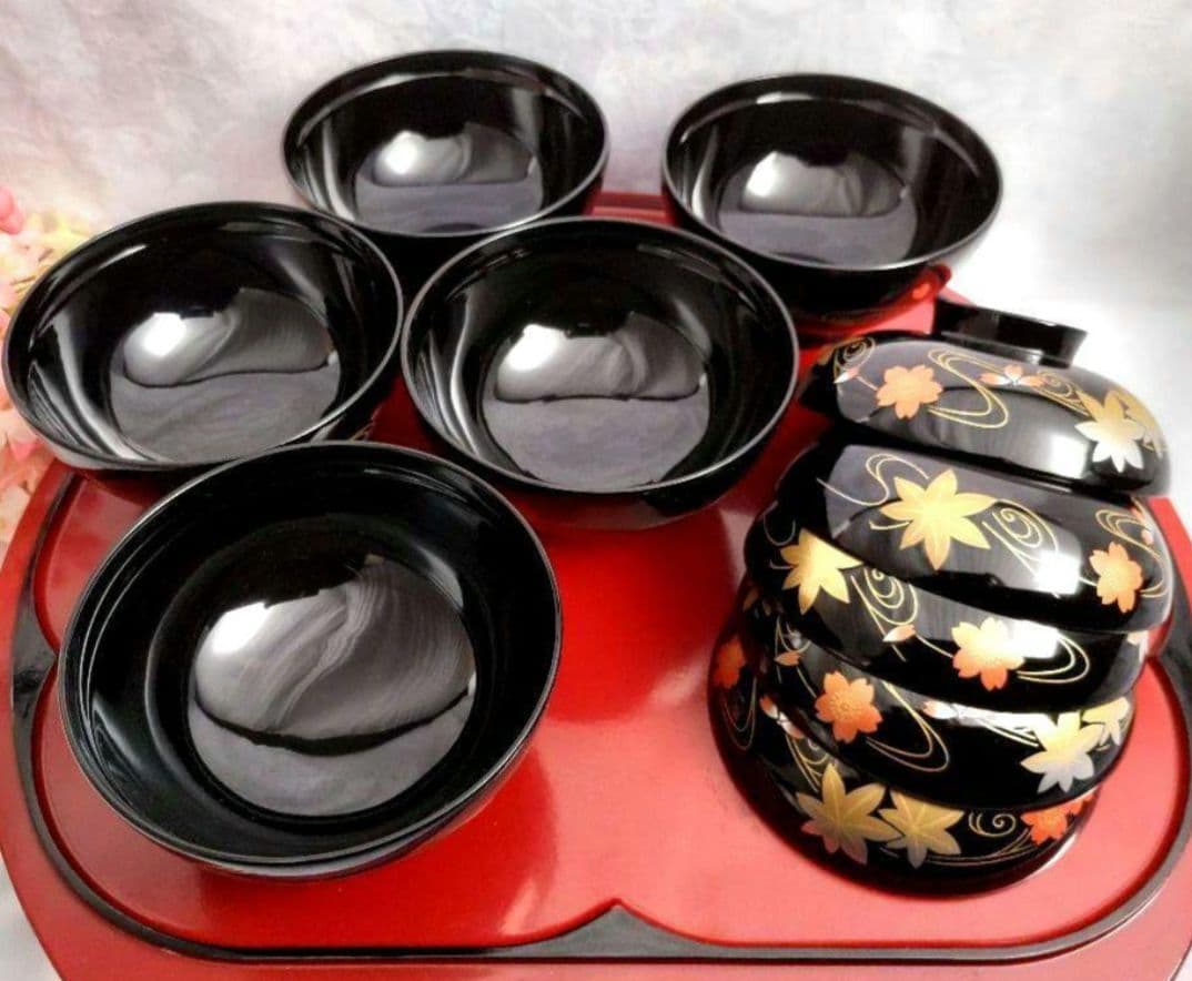 ぷくりん様リクエスト3点 まとめ商品/うるし工芸米永蓋付お椀/棗弁当箱/曽我硝子