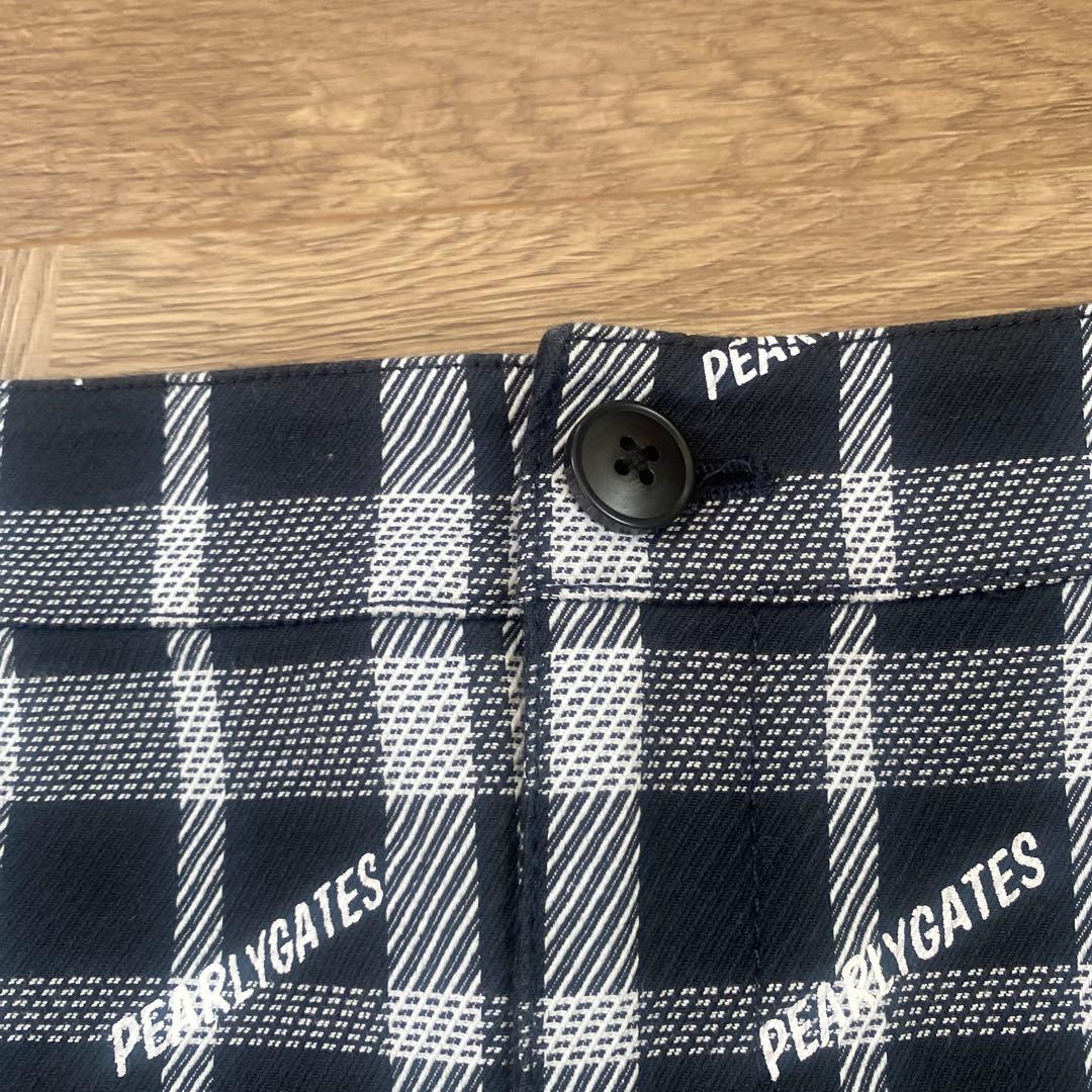 美品♡パーリーゲイツ♡バックプリーツスカート♡チェック♡ネイビー♡ロゴ♡M