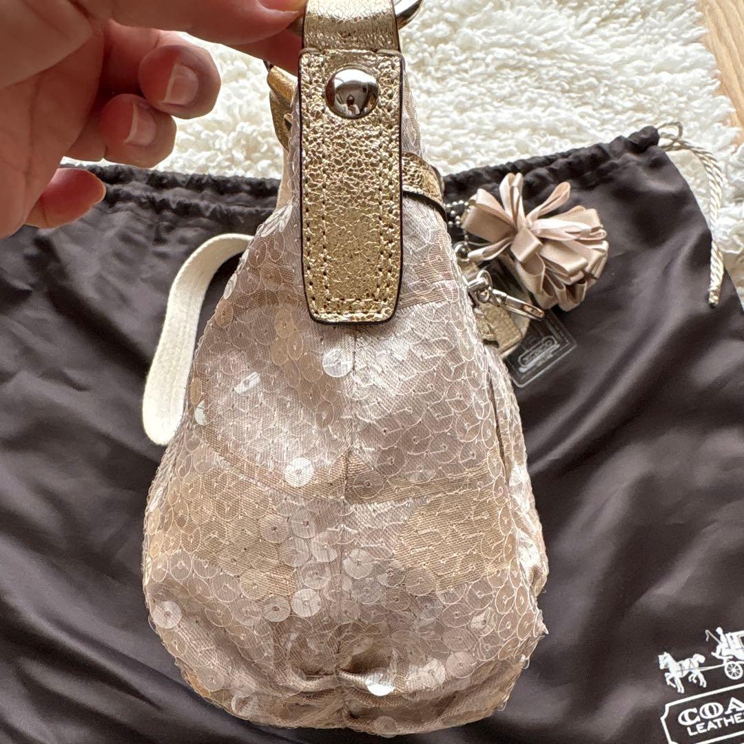 COACH コーチ スパンコール ポピー ハンドバッグ 2way