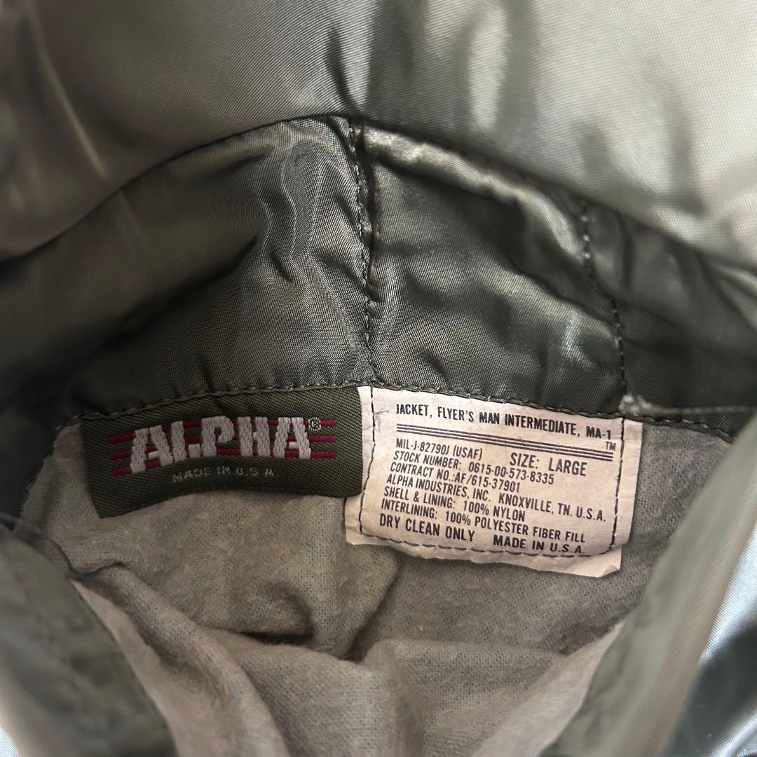 アルファインダストリーズ 旧タグ usa製 MA-1 フライトジャケット