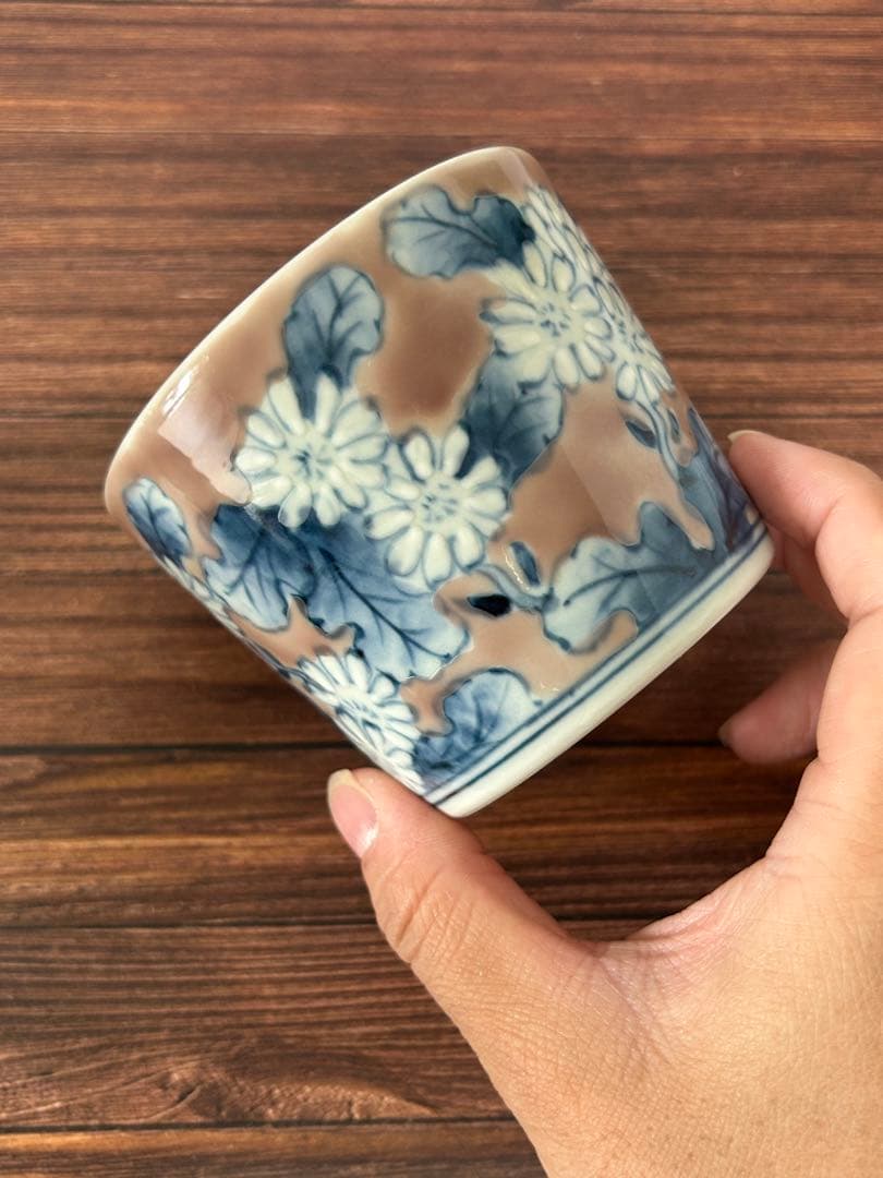 有田焼 陶祥窯 蕎麦猪口 古赤絵日菊　ペア