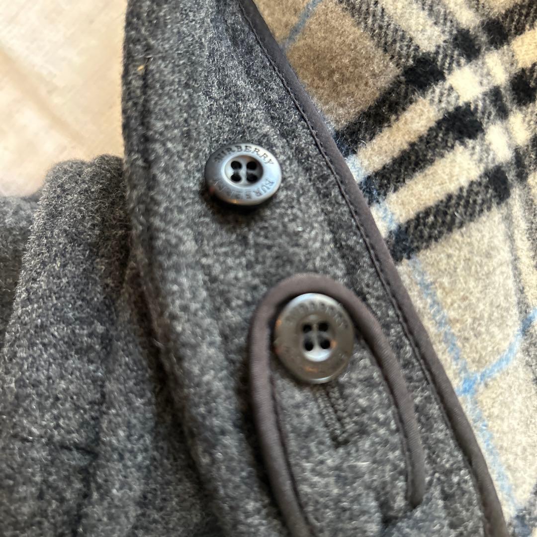 Burberry ダッフルコート 150A ダークグレーウール90%