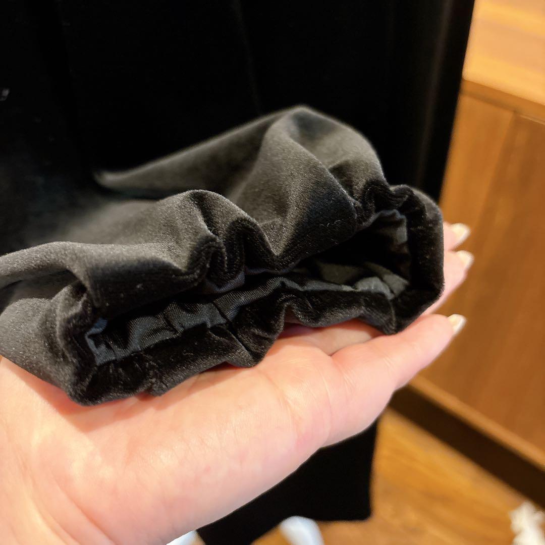 フォクシーニューヨーク　ベロアノアールシースルーブラックワンピース38