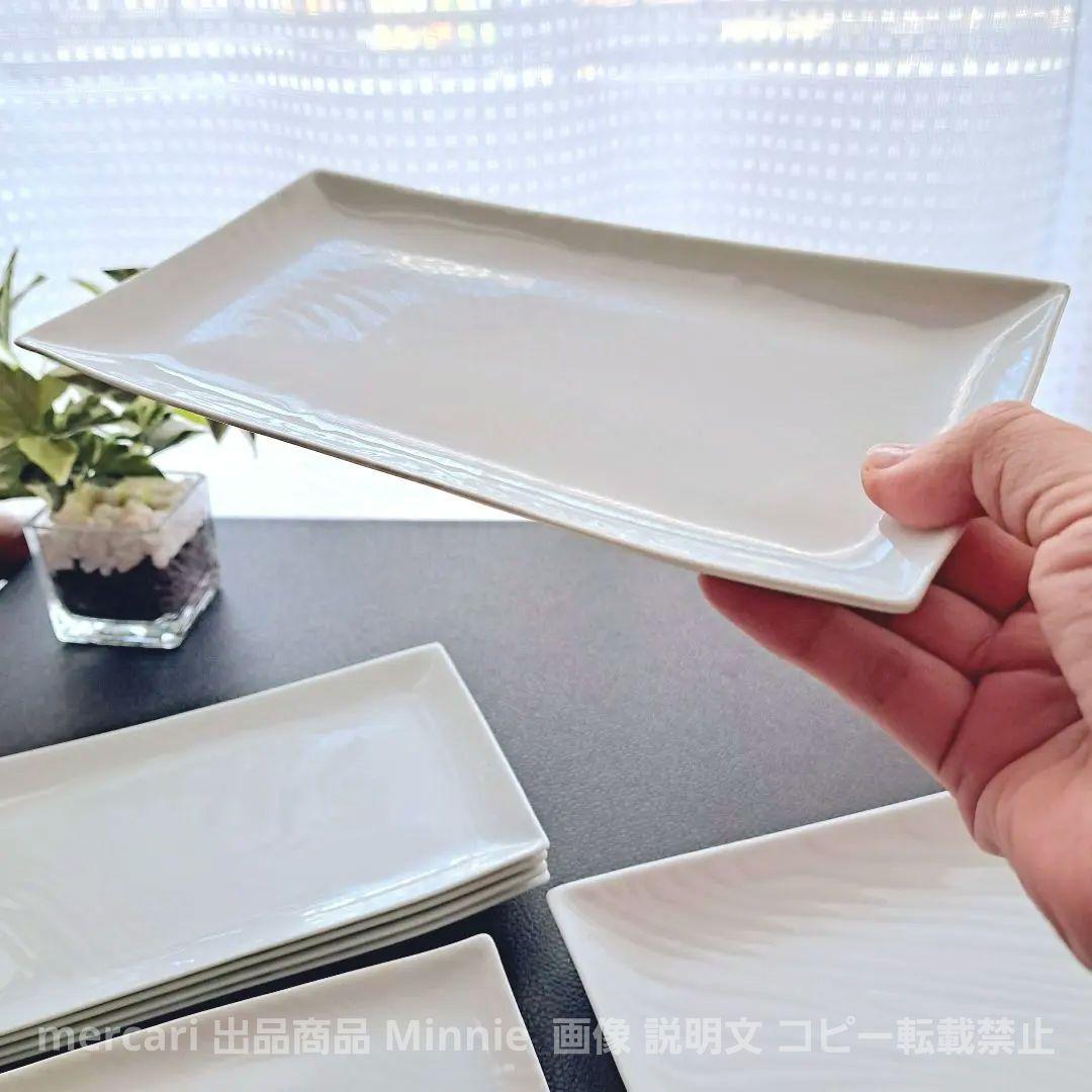 橘吉★たち吉★『白磁木目』長角皿セット★大皿・焼物皿・銘々皿★11pcs★未使用