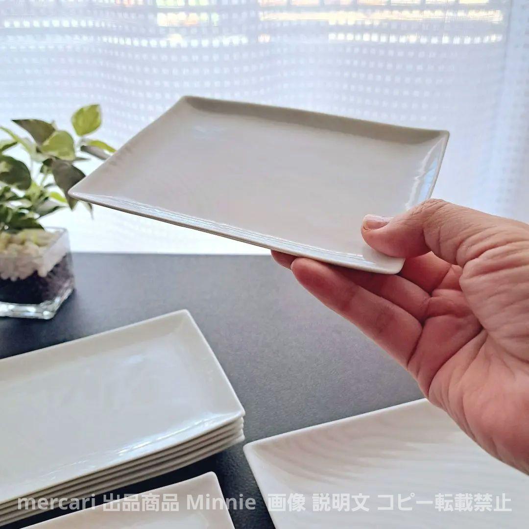 橘吉★たち吉★『白磁木目』長角皿セット★大皿・焼物皿・銘々皿★11pcs★未使用