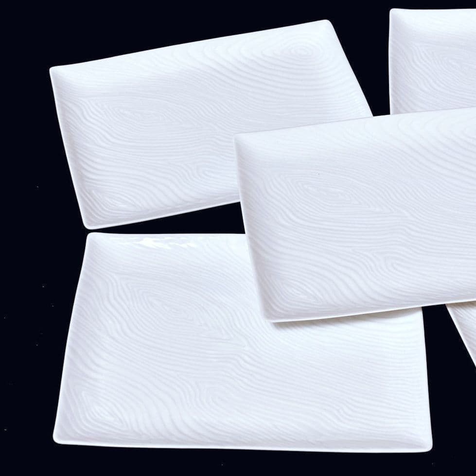 橘吉★たち吉★『白磁木目』長角皿セット★大皿・焼物皿・銘々皿★11pcs★未使用