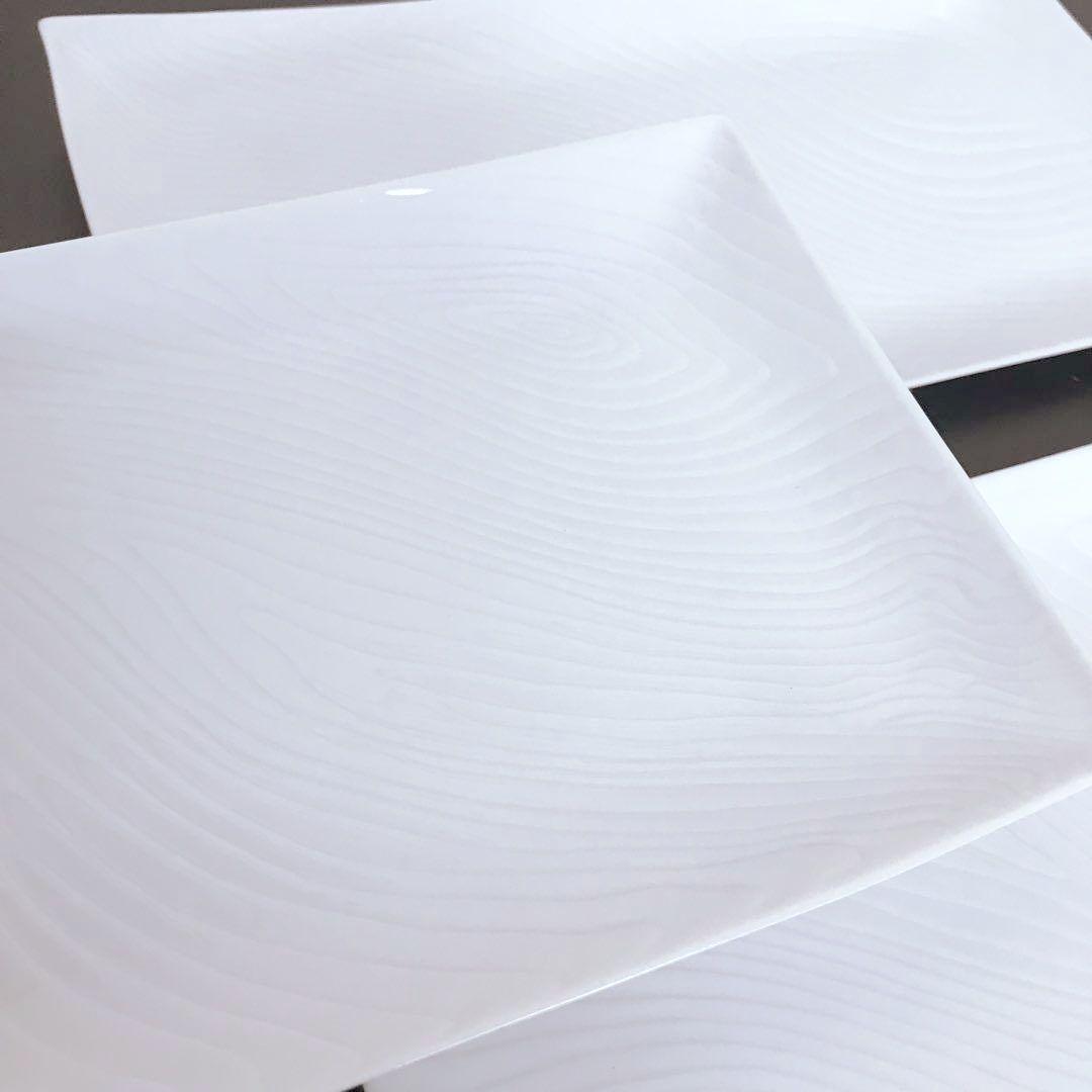 橘吉★たち吉★『白磁木目』長角皿セット★大皿・焼物皿・銘々皿★11pcs★未使用