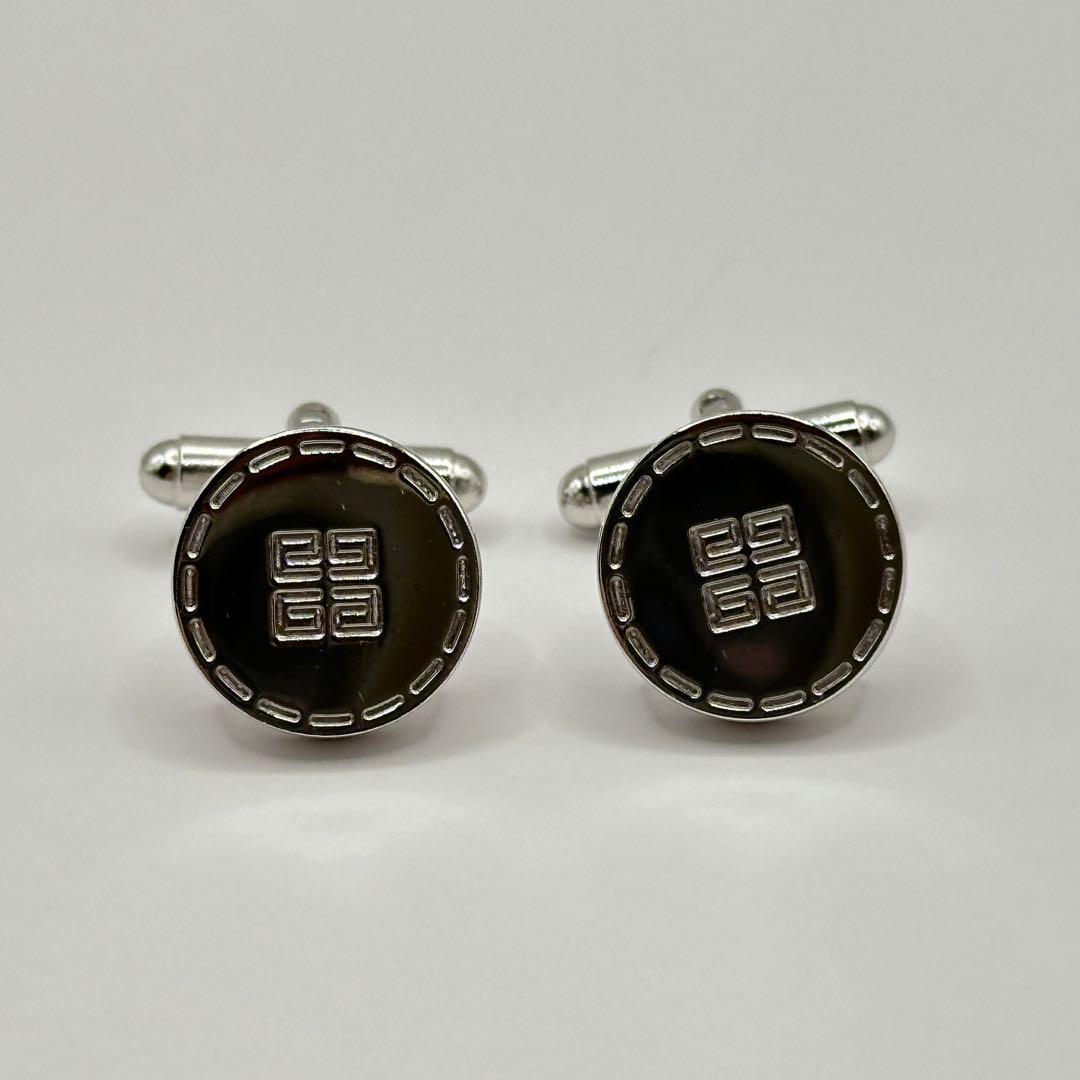 【美品・希少】GIVENCHY ジバンシー カフスボタン 4Gロゴ シルバー