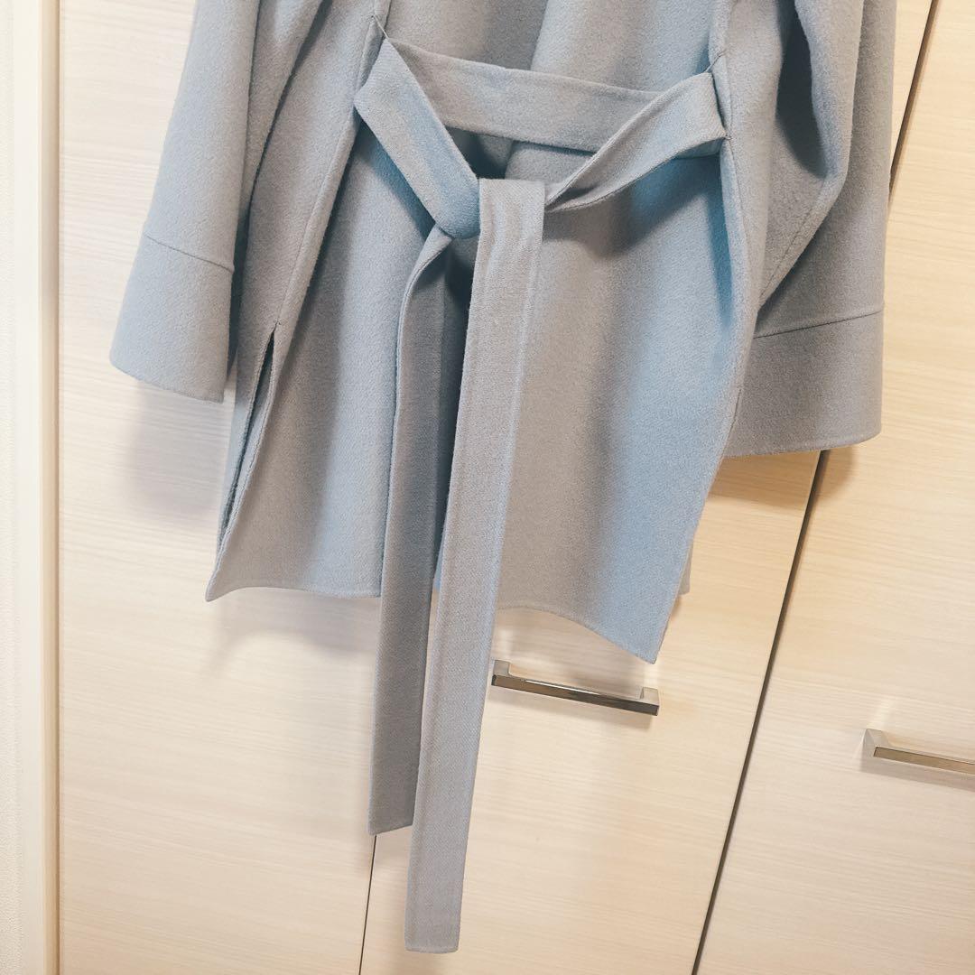 Spick and span 110sリバーポンチョ風コート　ブルー