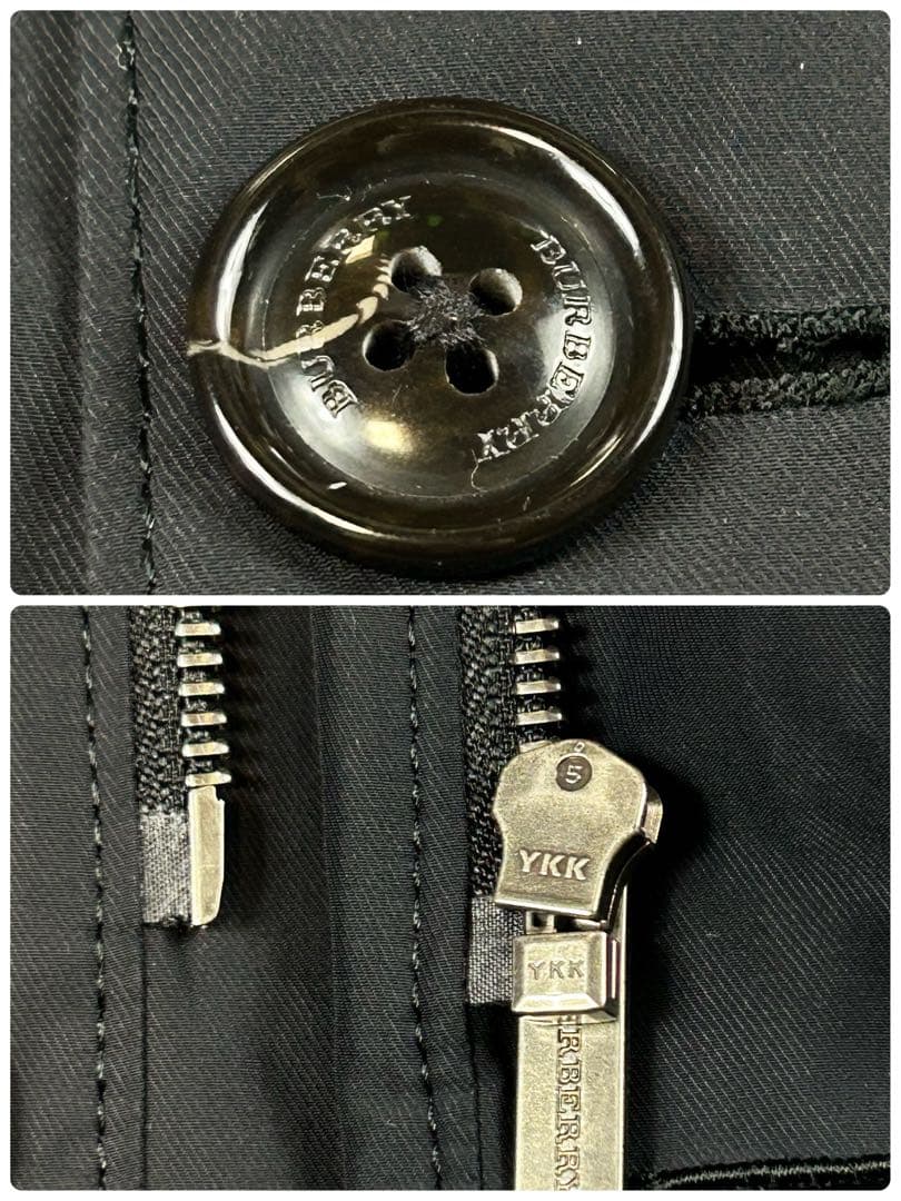 バーバリーロンドン 2way スタンドカラーコート ノバチェック M ブラック