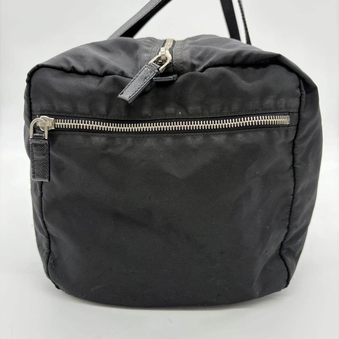 【ギャラ付】PRADA ボストンバッグ ミニ トライアングルロゴ ブラック