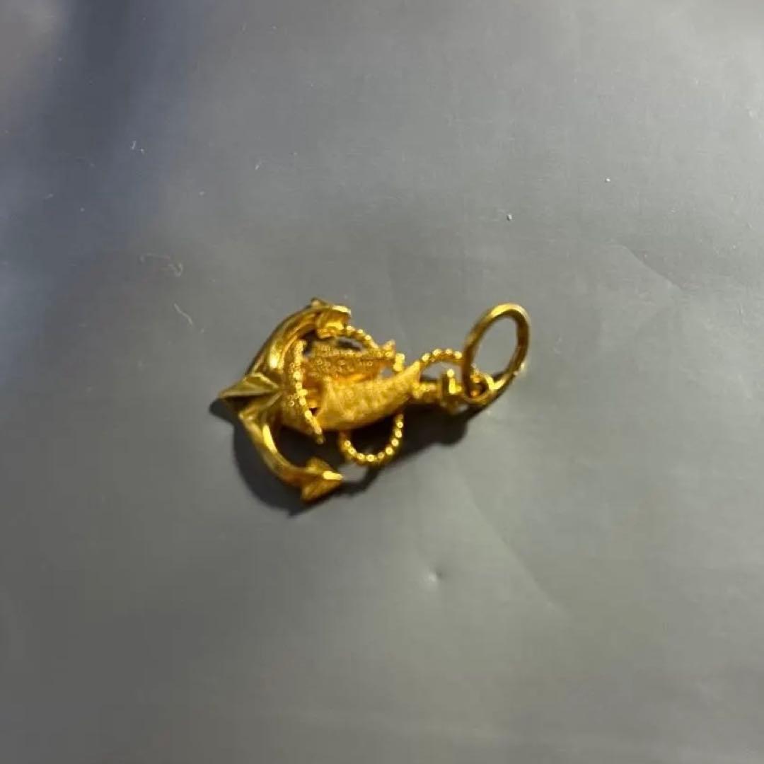 22金　チャーム　錨と帆船のデザイン