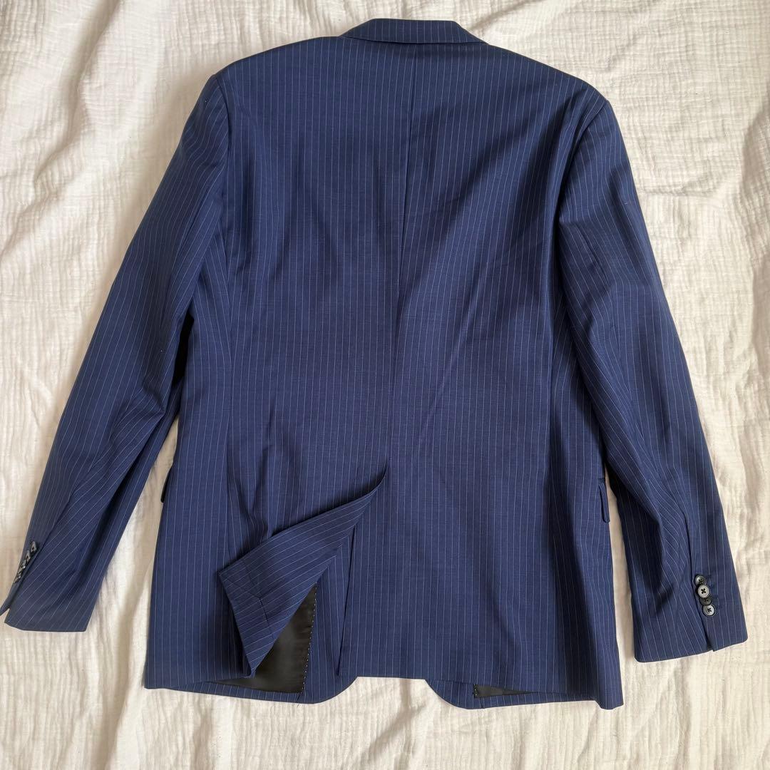 美品☆SIMPLICITEロロピアーナ/ネイビー ストライプ ビジネススーツXL