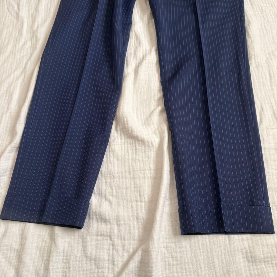 美品☆SIMPLICITEロロピアーナ/ネイビー ストライプ ビジネススーツXL