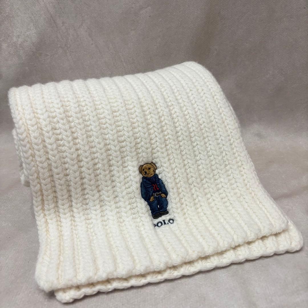 美品 POLO RALPH LAUREN ポロラルフローレン ポロベア マフラー