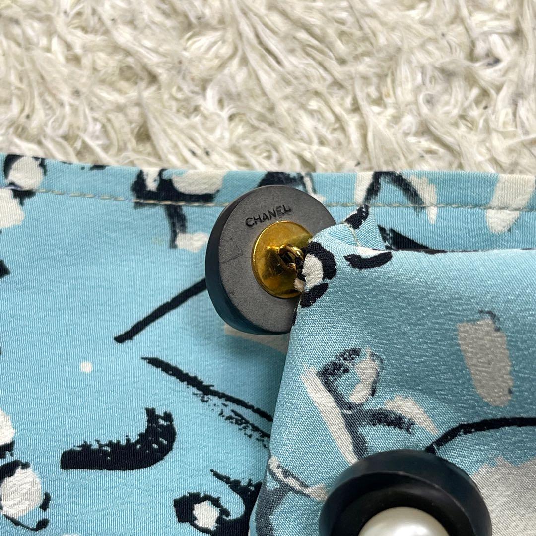 美品　シャネル　ココマーク　シルク100%　ショートパンツ　ジュエリー柄　パール