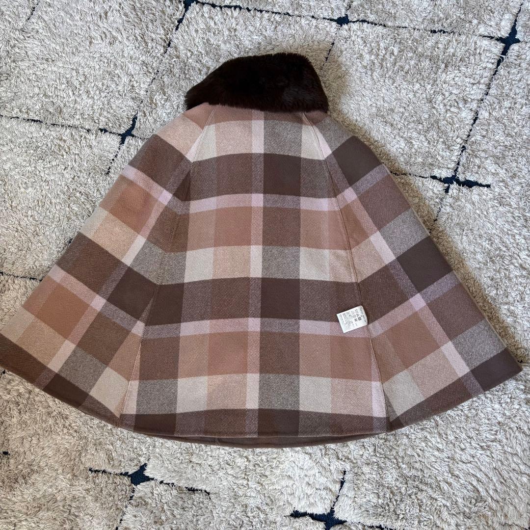 【極美品✨】ブルーレーベルクレストブリッジ　ポンチョ　リバーシブル　ファー　38