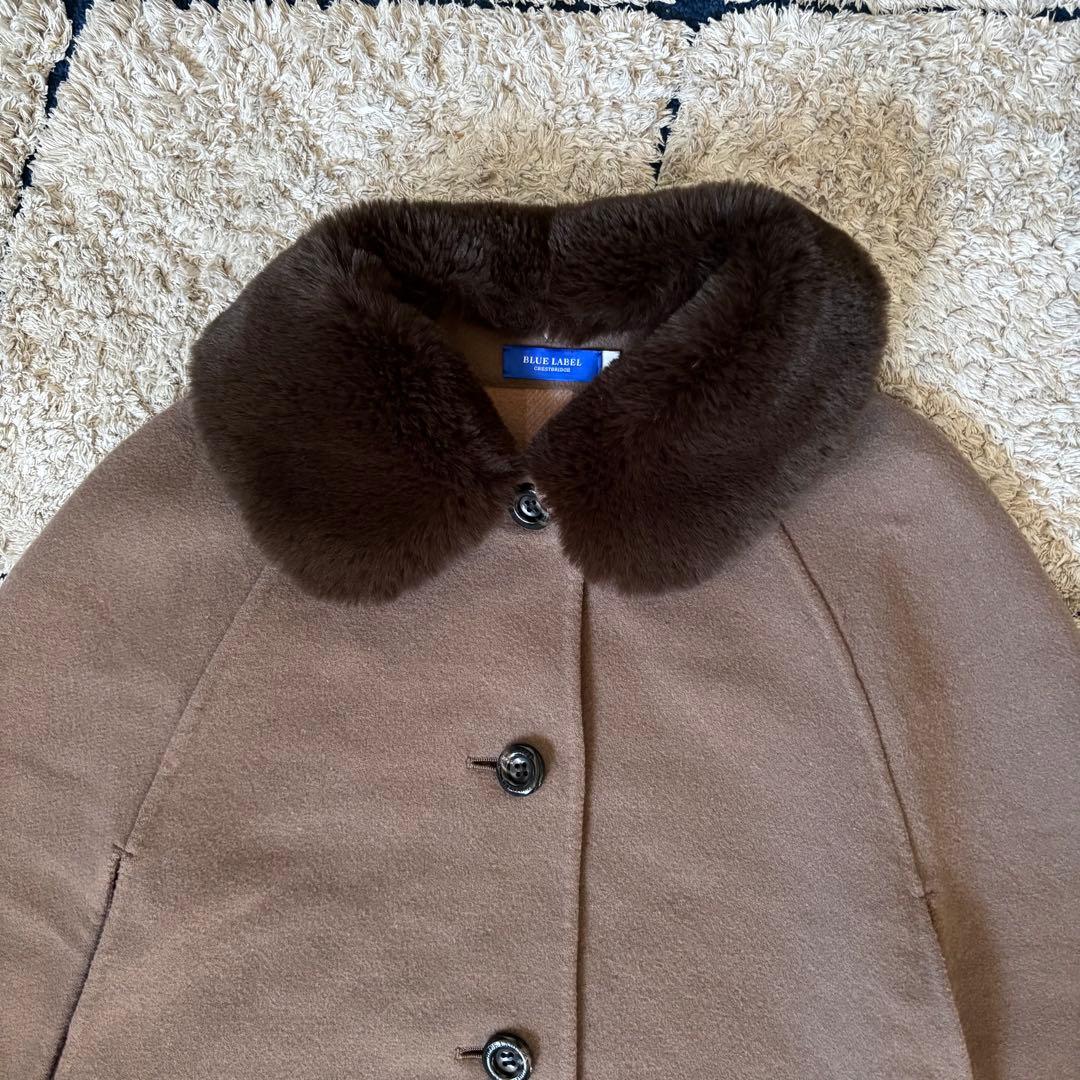 【極美品✨】ブルーレーベルクレストブリッジ　ポンチョ　リバーシブル　ファー　38