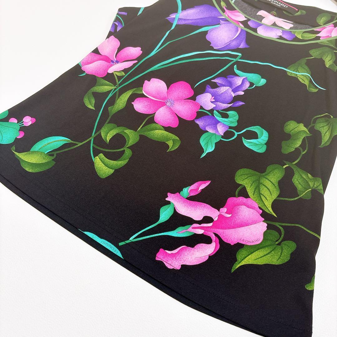 極美品☆LEONARD 胡蝶蘭 カットソー タンクトップ カンカン トリム