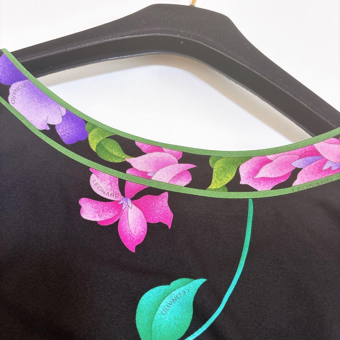 極美品☆LEONARD 胡蝶蘭 カットソー タンクトップ カンカン トリム