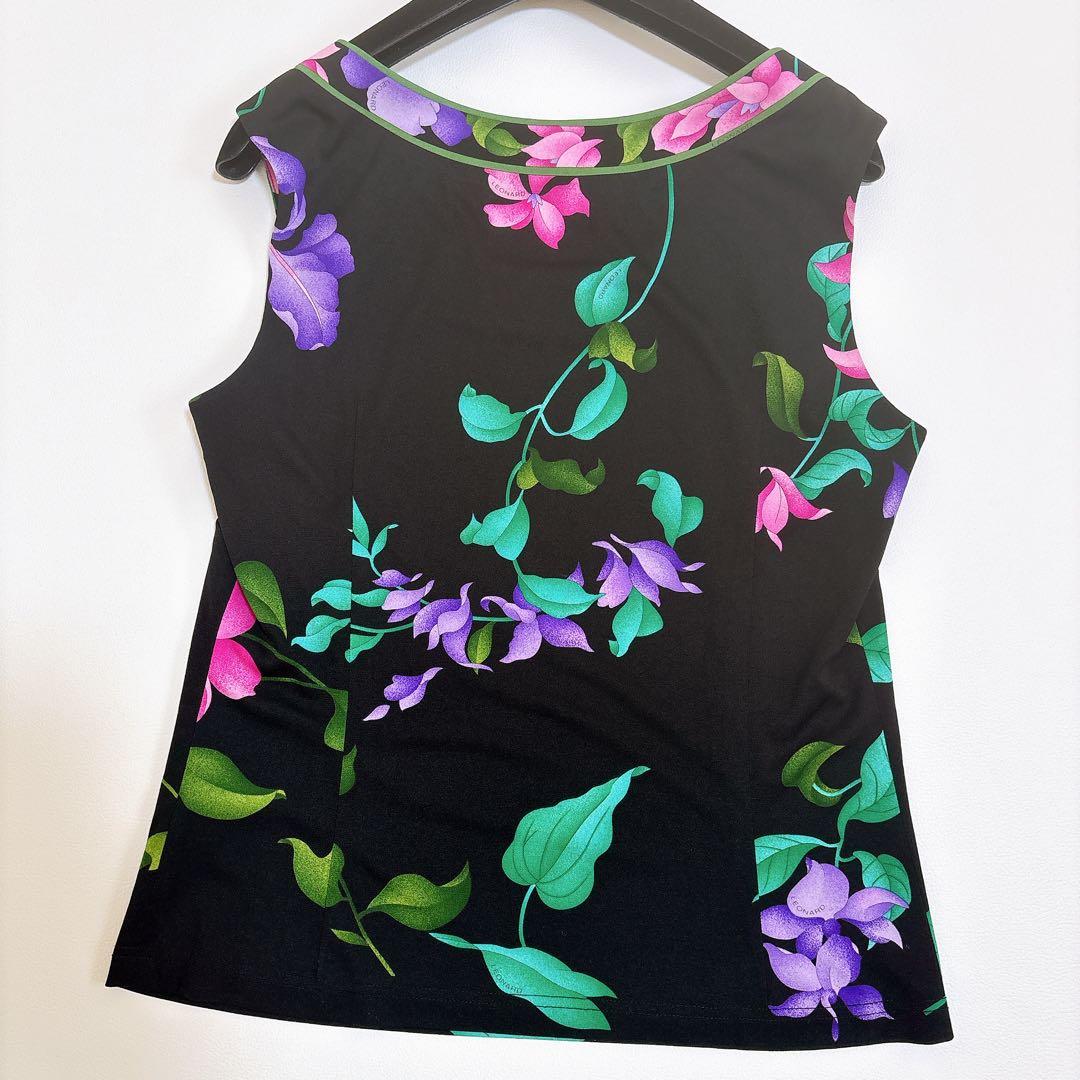 極美品☆LEONARD 胡蝶蘭 カットソー タンクトップ カンカン トリム