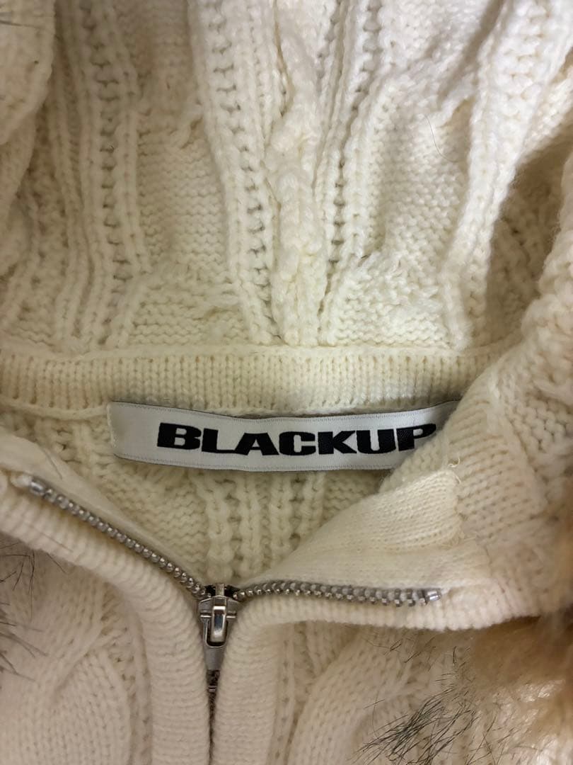 BLACKUP ニットパーカー ファー ダダウールニットパーカージップアップ