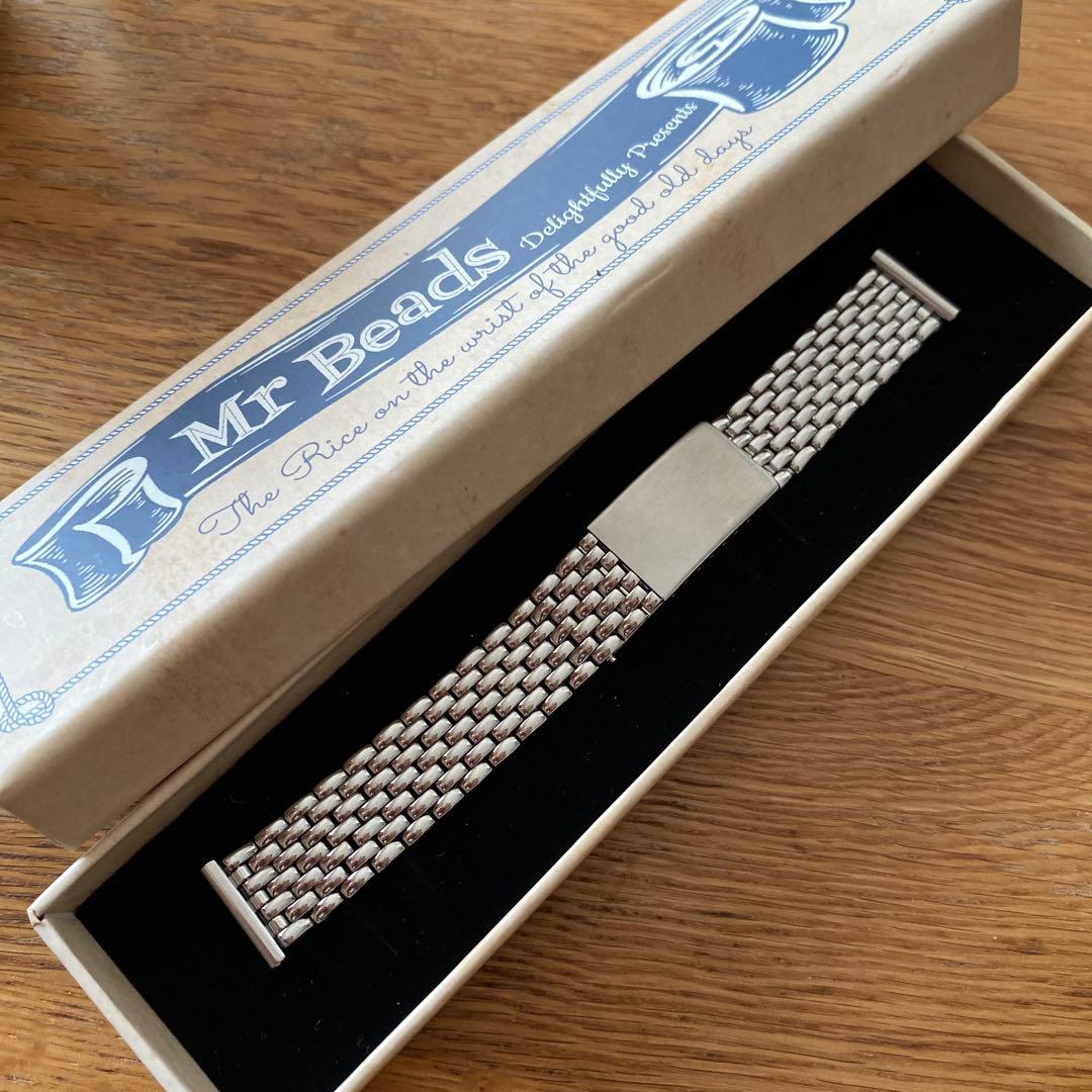【新品同様】Mr Beads 18mm 9連ライスブレス ステンレス　バンド