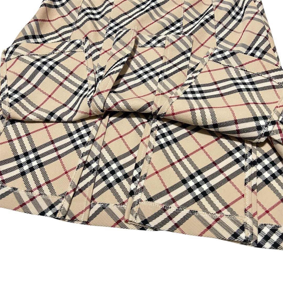 バーバリー ロンドン ブルーレーベル プリーツスカート ノバチェック 38M