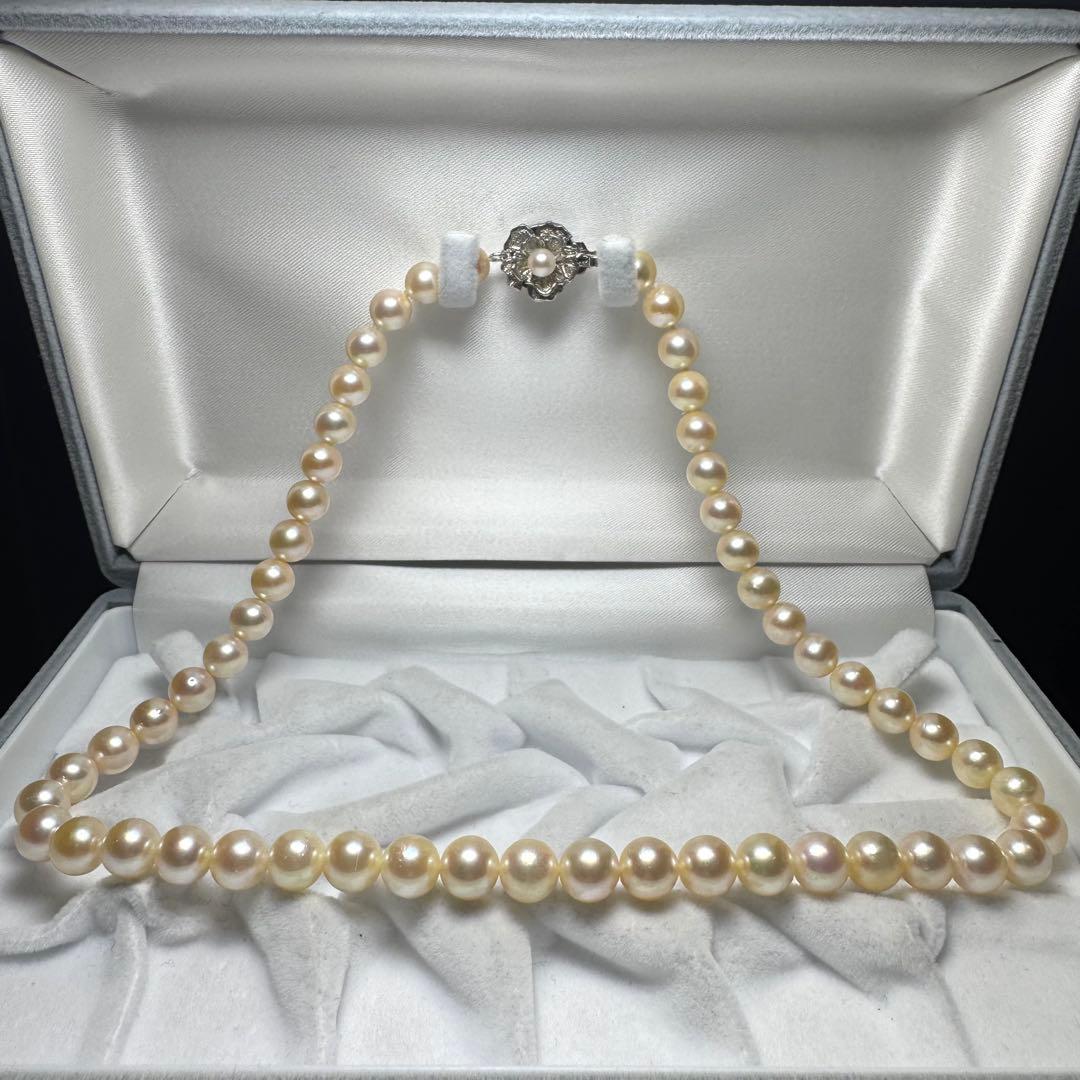 大珠 アコヤ真珠 ネックレス パール 8.0mm 43.5cm 37.1g