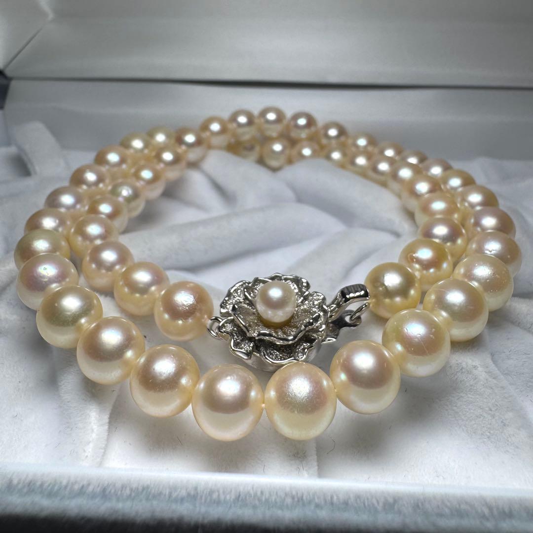 大珠 アコヤ真珠 ネックレス パール 8.0mm 43.5cm 37.1g