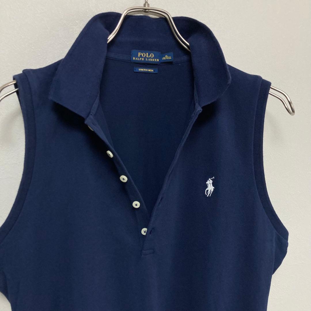 ポロラルフローレン RALPH LAUREN ポロシャツ ５つボタン 紺色 XL