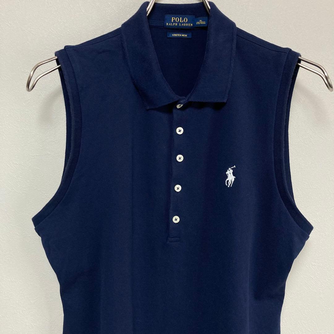 ポロラルフローレン RALPH LAUREN ポロシャツ ５つボタン 紺色 XL