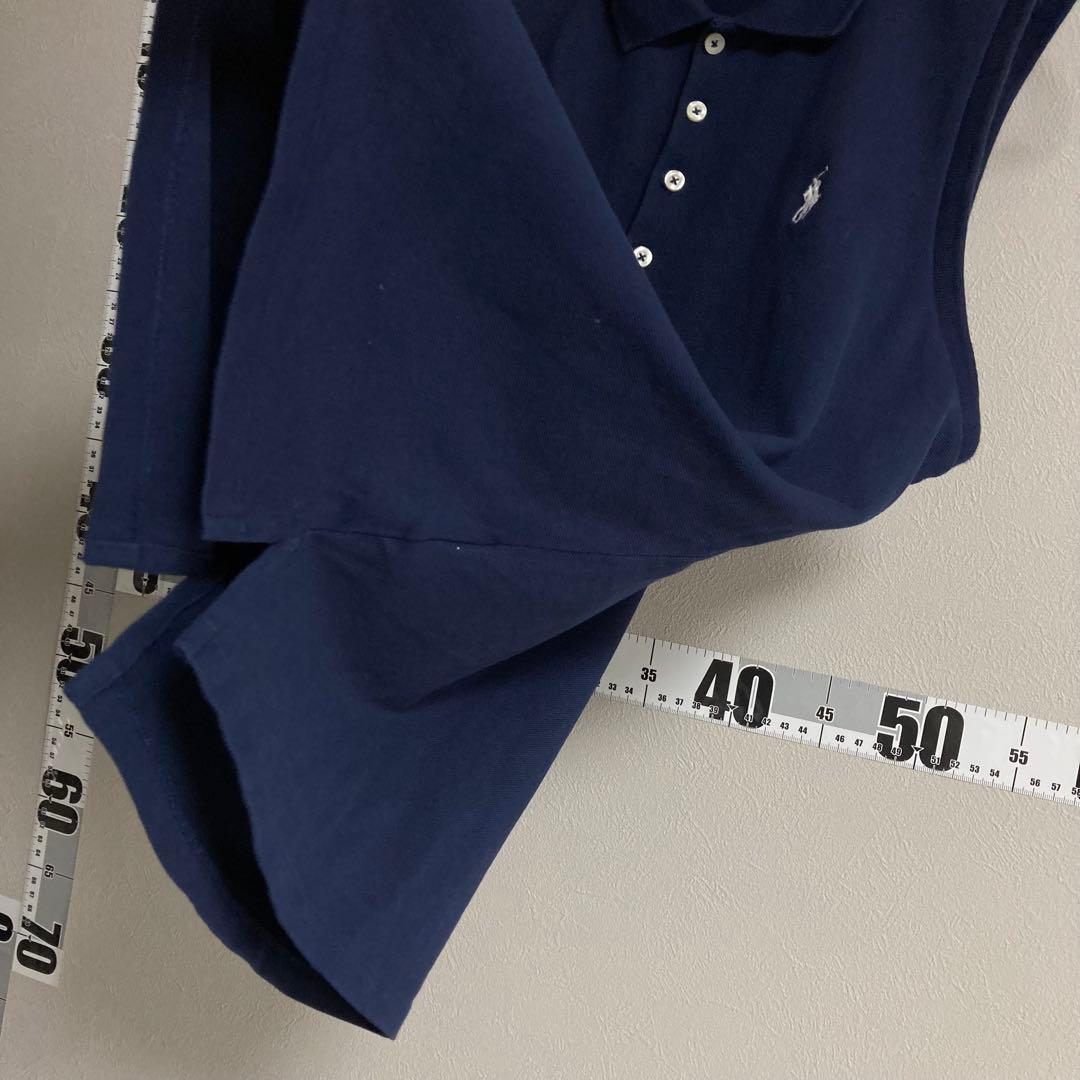 ポロラルフローレン RALPH LAUREN ポロシャツ ５つボタン 紺色 XL