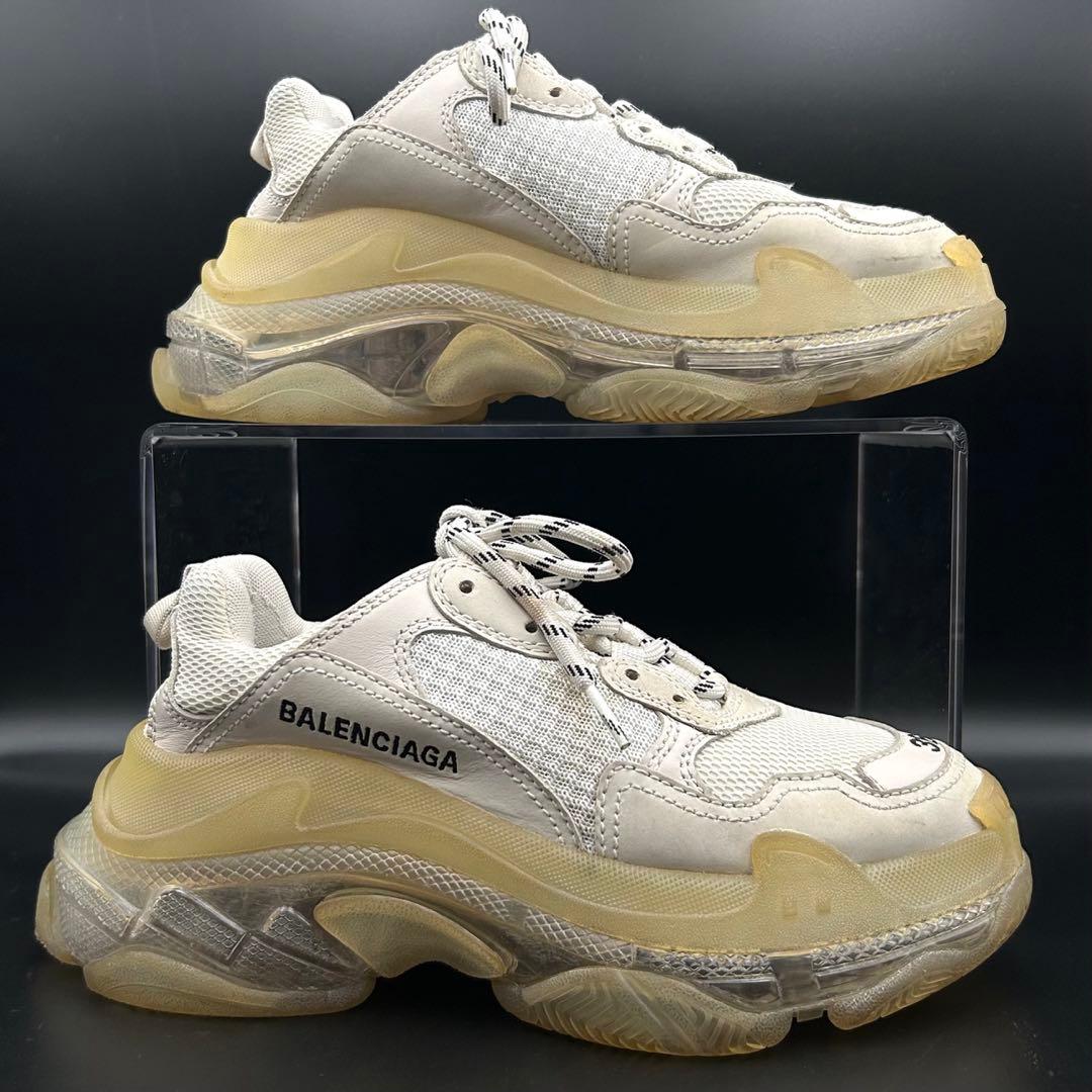 【美品】バレンシアガ トリプル S スニーカー レディース レザー 白 24cm