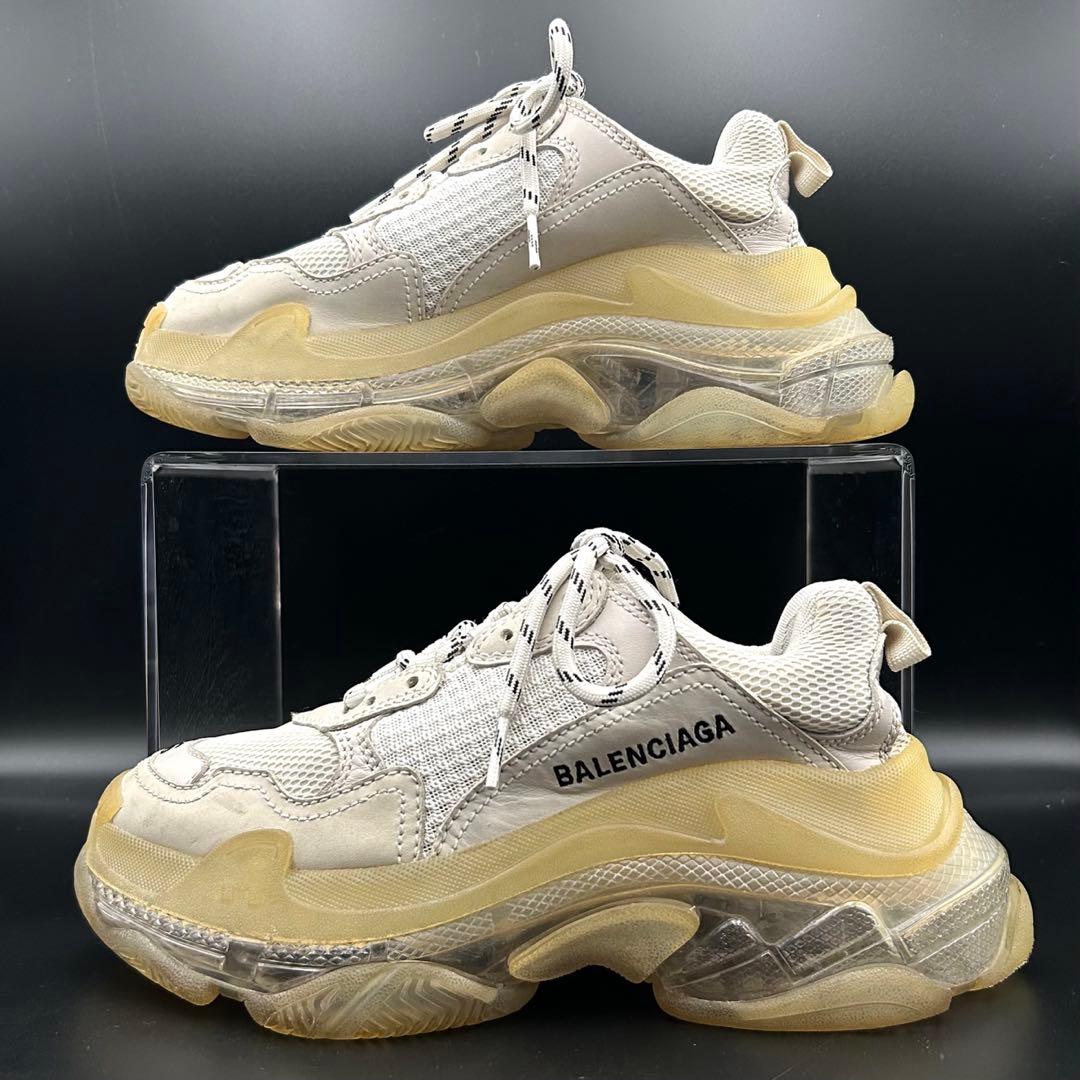 【美品】バレンシアガ トリプル S スニーカー レディース レザー 白 24cm