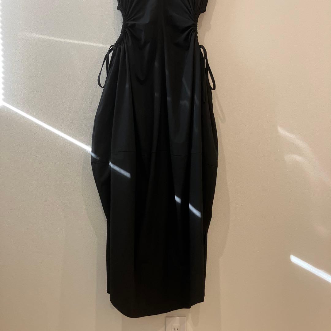 SORIN TR Stretch Velour Sleeves Dress 黒