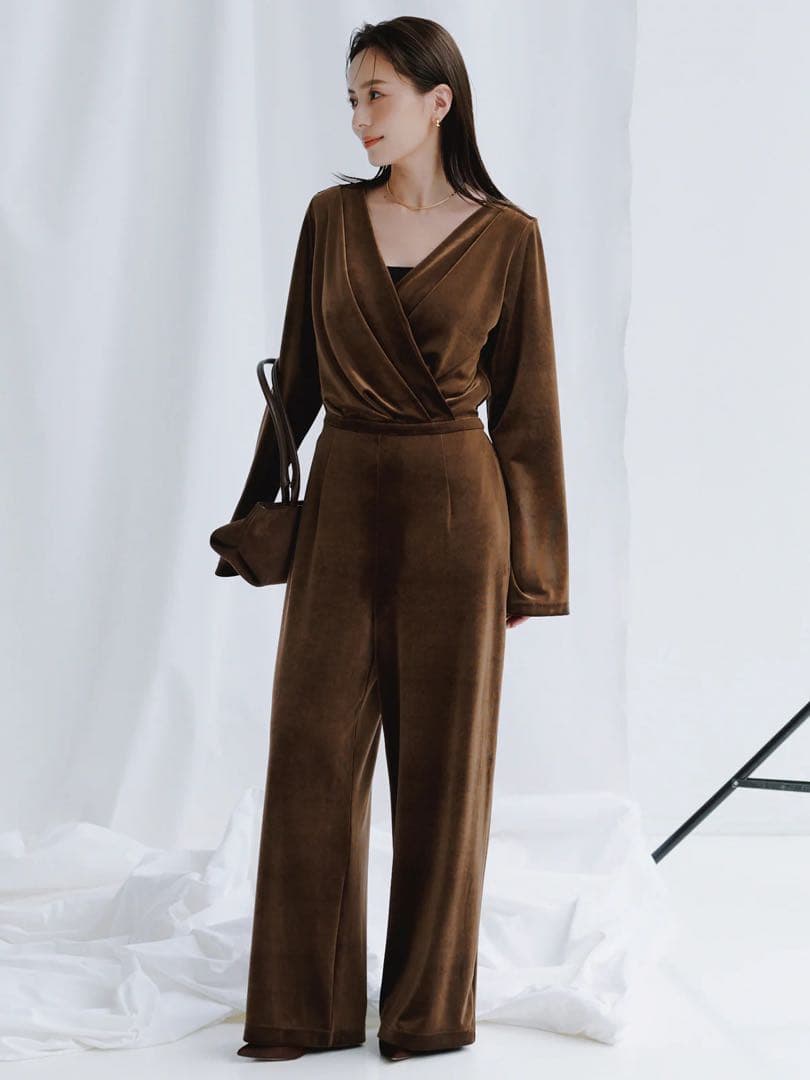 anuans 新品未使用品　ベロアカットオールインワン - BROWN / 1