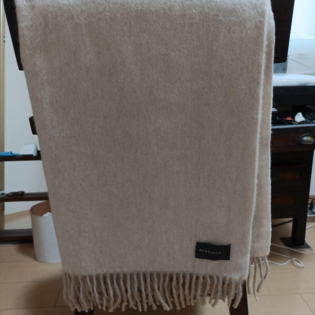 BEGG×CO ベージュ カシミヤ100%大判マフラー